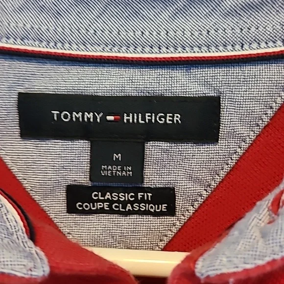 Tommy Hilfiger Vibrant Red Classic Fit Polo Shirt, Size Medium - Picture 2 of 5